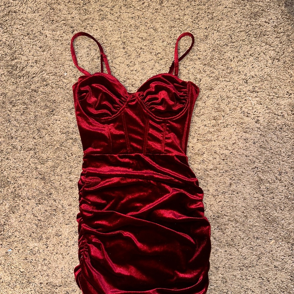 Windsor Deep Red Velvet Dress